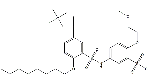 2-(2-Ethoxyethoxy)-5-[2-octyloxy-5-(1,1,3,3-tetramethylbutyl)phenylsulfonylamino]benzenesulfonyl chloride 结构式