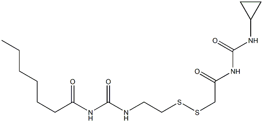 1-Heptanoyl-3-[2-[[(3-cyclopropylureido)carbonylmethyl]dithio]ethyl]urea 结构式