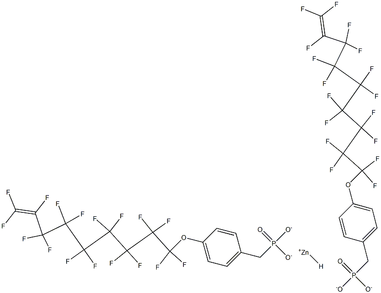 Bis[4-(heptadecafluoro-8-nonenyloxy)benzylphosphonic acid hydrogen]zinc salt 结构式