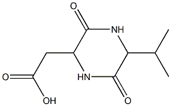 3,6-Dioxo-5-isopropyl-2-piperazineacetic acid 结构式