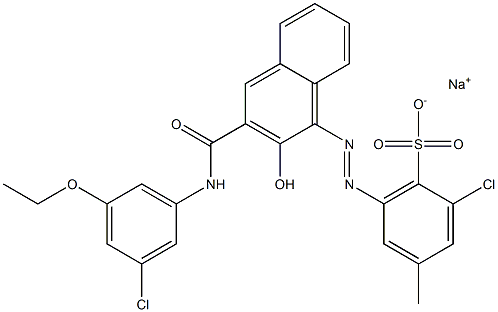 2-Chloro-4-methyl-6-[[3-[[(3-chloro-5-ethoxyphenyl)amino]carbonyl]-2-hydroxy-1-naphtyl]azo]benzenesulfonic acid sodium salt 结构式