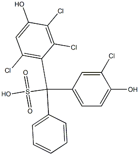 (3-Chloro-4-hydroxyphenyl)(2,3,6-trichloro-4-hydroxyphenyl)phenylmethanesulfonic acid 结构式