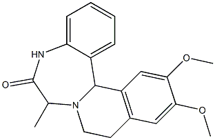 5,9,10,14b-Tetrahydro-12,13-dimethoxy-7-methylisoquino[2,1-d][1,4]benzodiazepin-6(7H)-one 结构式