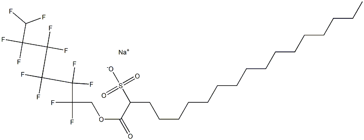 1-(2,2,3,3,4,4,5,5,6,6,7,7-Dodecafluoroheptyloxycarbonyl)heptadecane-1-sulfonic acid sodium salt 结构式