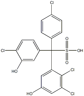 (4-Chlorophenyl)(4-chloro-3-hydroxyphenyl)(2,3-dichloro-5-hydroxyphenyl)methanesulfonic acid 结构式