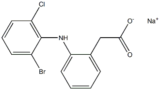 2-(2-Bromo-6-chlorophenylamino)benzeneacetic acid sodium salt 结构式