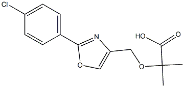 2-[[2-(4-Chlorophenyl)-4-oxazolyl]methoxy]-2-methylpropionic acid 结构式