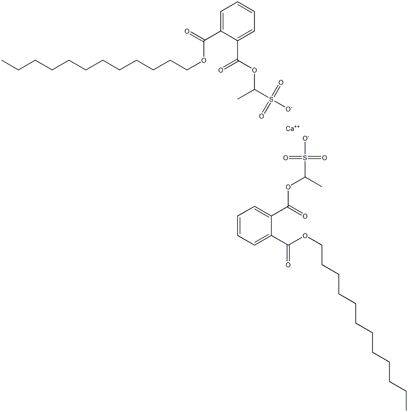 Bis[1-[(2-dodecyloxycarbonylphenyl)carbonyloxy]ethanesulfonic acid]calcium salt 结构式
