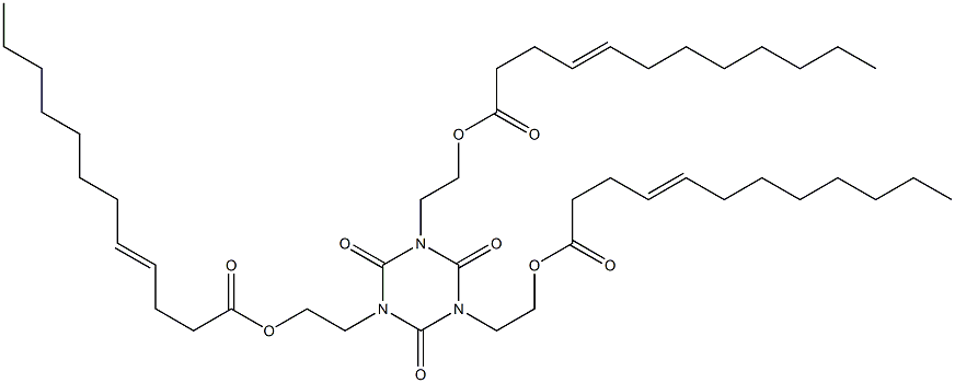 1,3,5-Tris[2-(4-dodecenoyloxy)ethyl]hexahydro-1,3,5-triazine-2,4,6-trione 结构式