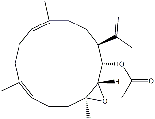 (1S,2S,3S,6E,10E,14S)-2,3-Epoxy-14-(1-methylethenyl)-3,7,11-trimethylcyclotetradeca-6,10-dien-1-ol acetate 结构式