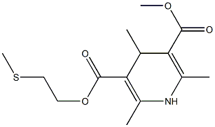 2,6-Dimethyl-4-methyl-1,4-dihydropyridine-3,5-dicarboxylic acid 3-[2-(methylthio)ethyl]5-methyl ester 结构式