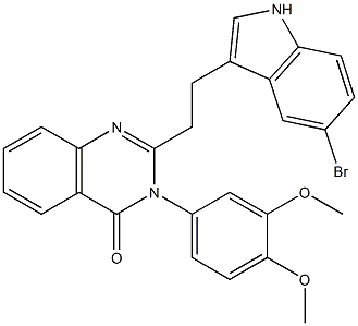 2-[2-(5-Bromo-1H-indol-3-yl)ethyl]-3-(3,4-dimethoxyphenyl)quinazolin-4(3H)-one 结构式