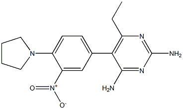 2,4-Diamino-6-ethyl-5-(3-nitro-4-(pyrrolidin-1-yl)phenyl)pyrimidine 结构式