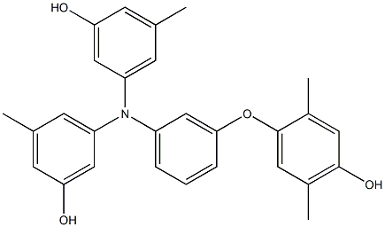 N,N-Bis(3-hydroxy-5-methylphenyl)-3-(4-hydroxy-2,5-dimethylphenoxy)benzenamine 结构式