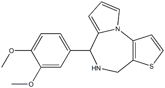 6-(3,4-Dimethoxyphenyl)-5,6-dihydro-4H-pyrrolo[1,2-a]thieno[2,3-f][1,4]diazepine 结构式
