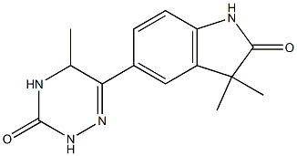 3,3-Dimethyl-5-[(2,3,4,5-tetrahydro-5-methyl-3-oxo-1,2,4-triazin)-6-yl]-1H-indol-2(3H)-one 结构式