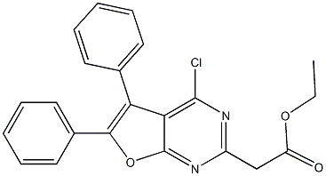 4-Chloro-5,6-diphenylfuro[2,3-d]pyrimidine-2-acetic acid ethyl ester 结构式