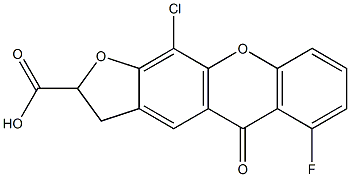 2,3-Dihydro-11-chloro-6-fluoro-5-oxo-5H-furo[3,2-b]xanthene-2-carboxylic acid 结构式