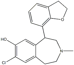 7-Chloro-3-methyl-1-(2,3-dihydrobenzofuran-7-yl)-2,3,4,5-tetrahydro-1H-3-benzazepin-8-ol 结构式