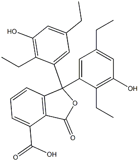 1,1-Bis(2,5-diethyl-3-hydroxyphenyl)-1,3-dihydro-3-oxoisobenzofuran-4-carboxylic acid 结构式