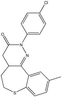 10-Methyl-2-(4-chlorophenyl)-4,4a,5,6-tetrahydro[1]benzothiepino[5,4-c]pyridazin-3(2H)-one 结构式