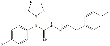 Dihydro-N-[(imino)[2-[2-(4-methylphenyl)ethylidene]hydrazino]methyl]-N-(4-bromophenyl)-1,2,4-thiadiazol-2(3H)-amine 结构式