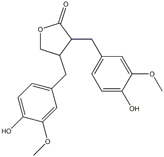 3,4-Bis(3-methoxy-4-hydroxybenzyl)-4,5-dihydrofuran-2(3H)-one 结构式