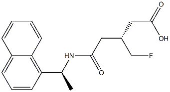 (3R)-4-[[(S)-1-(1-Naphtyl)ethyl]aminocarbonyl]-3-(fluoromethyl)butyric acid 结构式