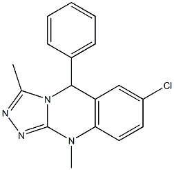 7-Chloro-5,10-dihydro-3,10-dimethyl-5-phenyl-1,2,4-triazolo[3,4-b]quinazoline 结构式