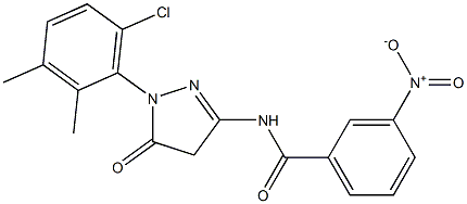 1-(6-Chloro-2,3-dimethylphenyl)-3-(3-nitrobenzoylamino)-5(4H)-pyrazolone 结构式