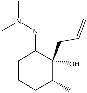 (2R,3R)-3-Methyl-2-hydroxy-2-allylcyclohexanone dimethyl hydrazone 结构式