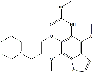 1-[4,7-Dimethoxy-6-(3-piperidinopropoxy)benzofuran-5-yl]-3-methylurea 结构式