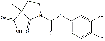 1-[[(3,4-Dichlorophenyl)amino]carbonyl]-2-oxo-3-methylpyrrolidine-3-carboxylic acid 结构式