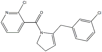 2-Chloro-3-[(4,5-dihydro-2-(3-chlorobenzyl)-1H-pyrrol)-1-ylcarbonyl]pyridine 结构式