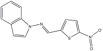 2-[(1H-Indol-1-yl)iminomethyl]-5-nitrothiophene 结构式
