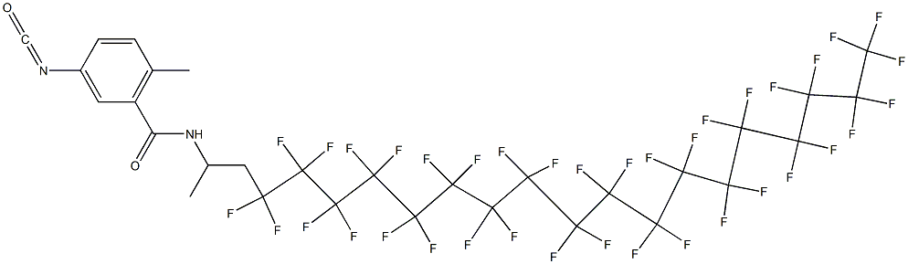 3-Isocyanato-6-methyl-N-[2-(heptatriacontafluorooctadecyl)-1-methylethyl]benzamide 结构式