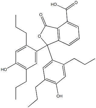 1,3-Dihydro-1,1-bis(4-hydroxy-2,5-dipropylphenyl)-3-oxoisobenzofuran-4-carboxylic acid 结构式