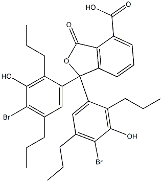 1,1-Bis(4-bromo-3-hydroxy-2,5-dipropylphenyl)-1,3-dihydro-3-oxoisobenzofuran-4-carboxylic acid 结构式