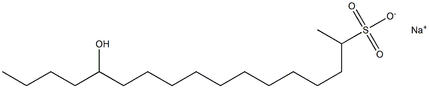 13-Hydroxyheptadecane-2-sulfonic acid sodium salt 结构式