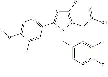 4-Chloro-1-(3-methyl-4-methoxybenzyl)-2-(3-methyl-4-methoxyphenyl)-1H-imidazole-5-acetic acid 结构式