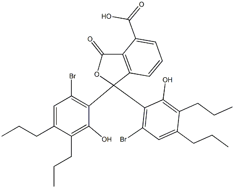 1,1-Bis(6-bromo-2-hydroxy-3,4-dipropylphenyl)-1,3-dihydro-3-oxoisobenzofuran-4-carboxylic acid 结构式