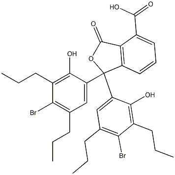 1,1-Bis(4-bromo-2-hydroxy-3,5-dipropylphenyl)-1,3-dihydro-3-oxoisobenzofuran-4-carboxylic acid 结构式