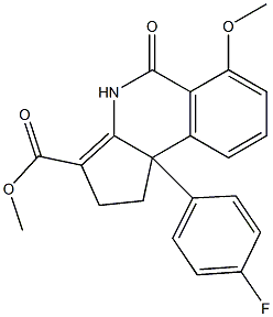 1,4,5,9b-Tetrahydro-6-methoxy-9b-(4-fluorophenyl)-5-oxo-2H-cyclopent[c]isoquinoline-3-carboxylic acid methyl ester 结构式