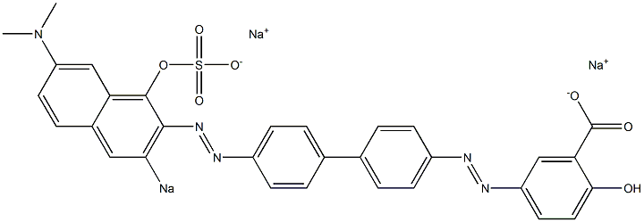 2-Hydroxy-5-[[4'-[(1-hydroxy-7-dimethylamino-3-sodiosulfo-2-naphthalenyl)azo]-1,1'-biphenyl-4-yl]azo]benzoic acid sodium salt 结构式