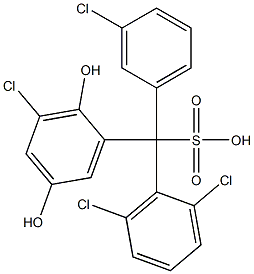 (3-Chlorophenyl)(2,6-dichlorophenyl)(3-chloro-2,5-dihydroxyphenyl)methanesulfonic acid 结构式