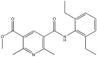 2,6-Dimethyl-5-[(2,6-diethylphenyl)aminocarbonyl]pyridine-3-carboxylic acid methyl ester 结构式