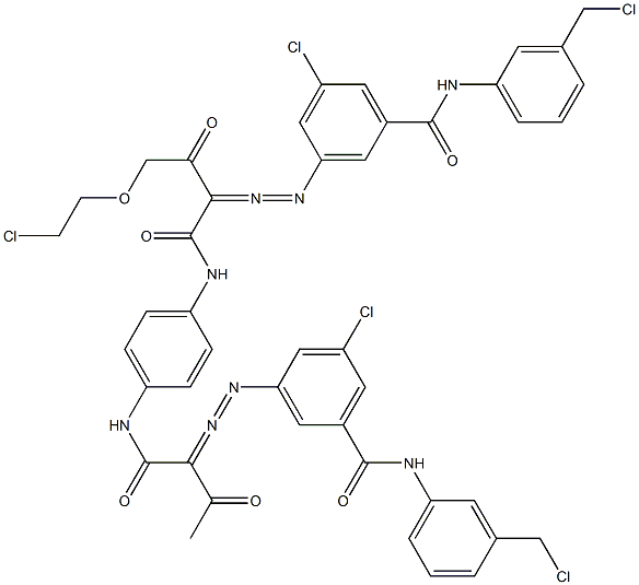 3,3'-[2-[(2-Chloroethyl)oxy]-1,4-phenylenebis[iminocarbonyl(acetylmethylene)azo]]bis[N-[3-(chloromethyl)phenyl]-5-chlorobenzamide] 结构式