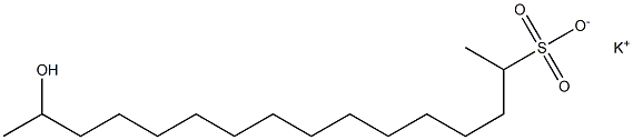 15-Hydroxyhexadecane-2-sulfonic acid potassium salt 结构式