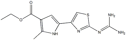 2-Methyl-5-[2-[(diaminomethylene)amino]thiazole-4-yl]-1H-pyrrole-3-carboxylic acid ethyl ester 结构式