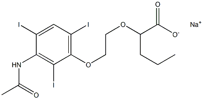 2-[2-(3-Acetylamino-2,4,6-triiodophenoxy)ethoxy]valeric acid sodium salt 结构式